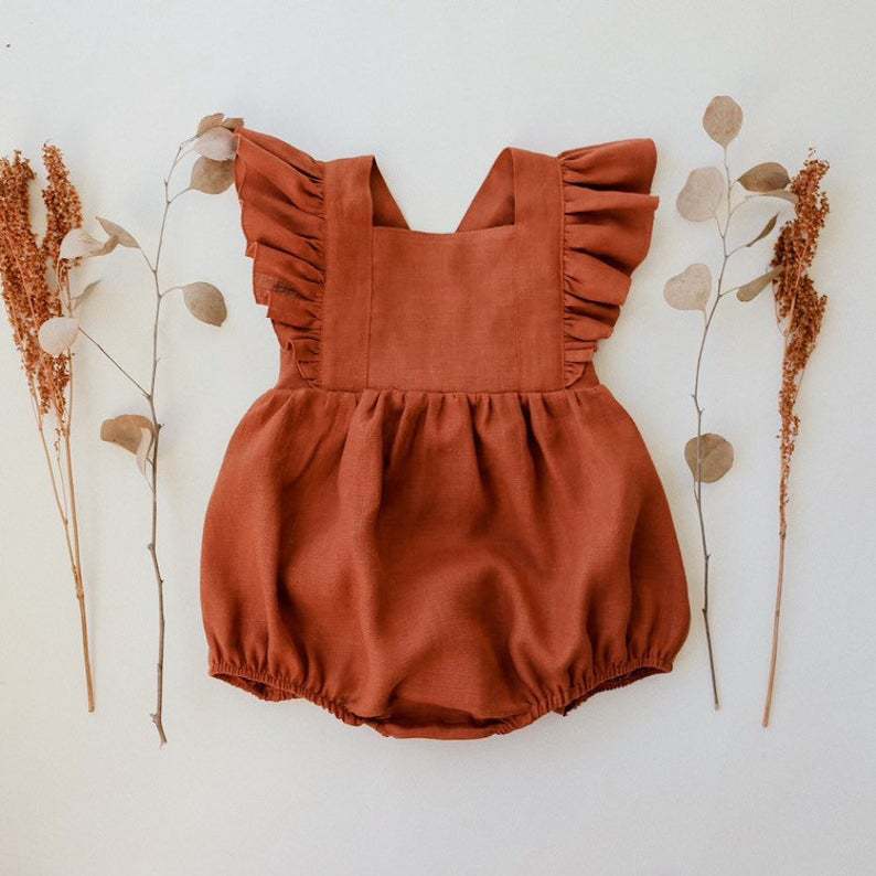 Cotton And Linen Romper Baby Sling Bag Fart Romper 6