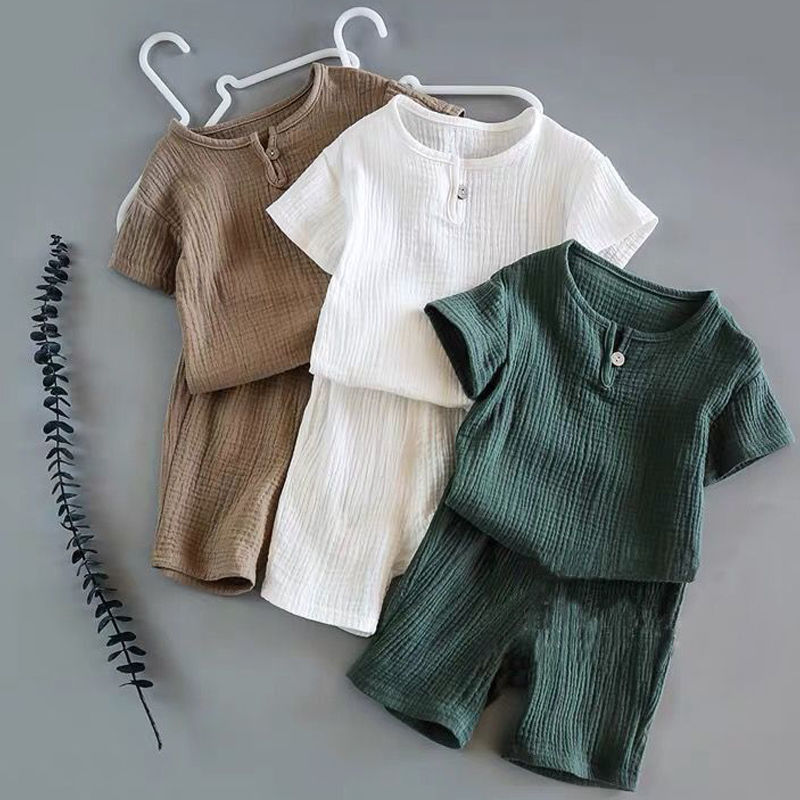 Boy And Girl Baby Short-sleeved Summer Suit 1