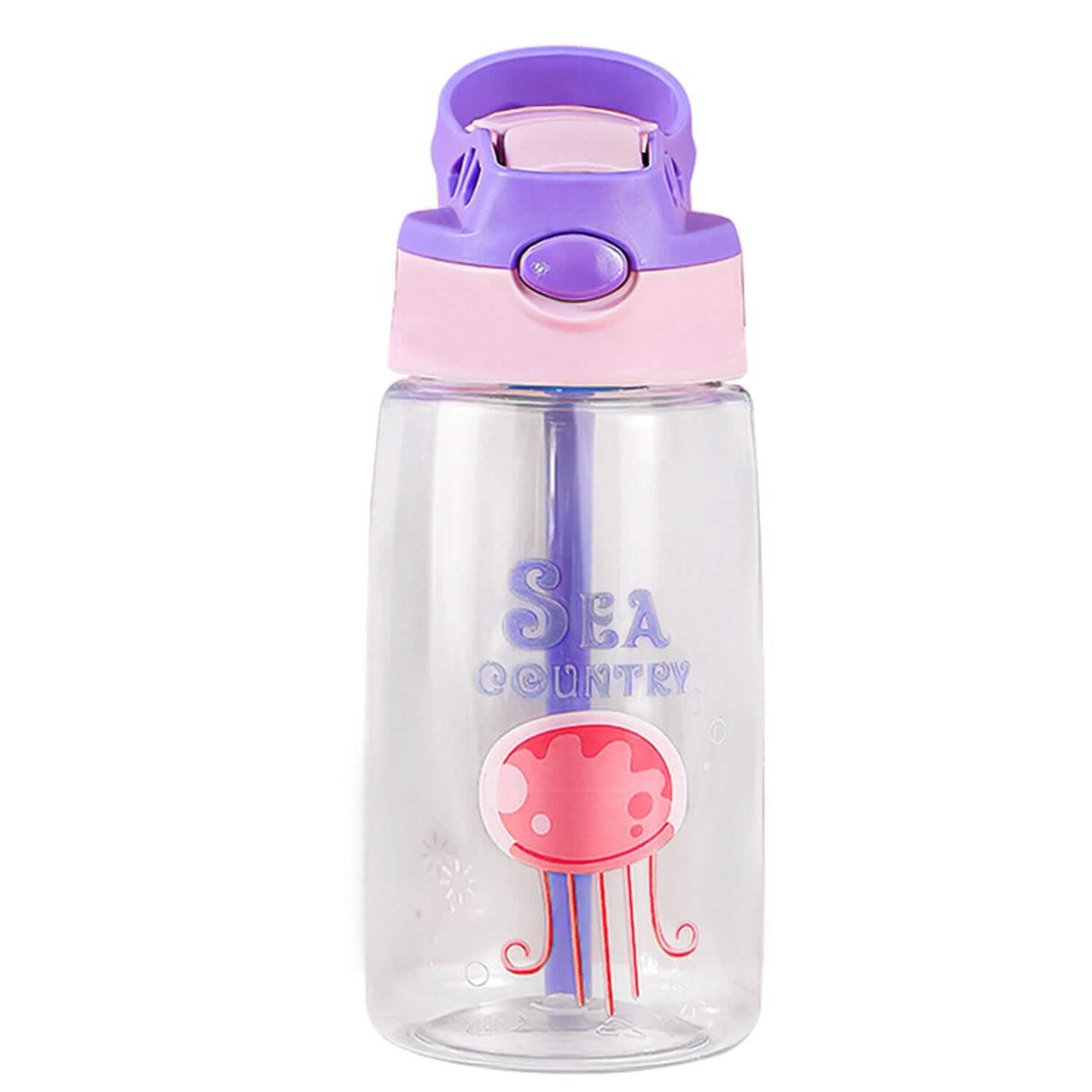 16.2oz Leak-proof Kids Water Bottle with Straw Push Button 5