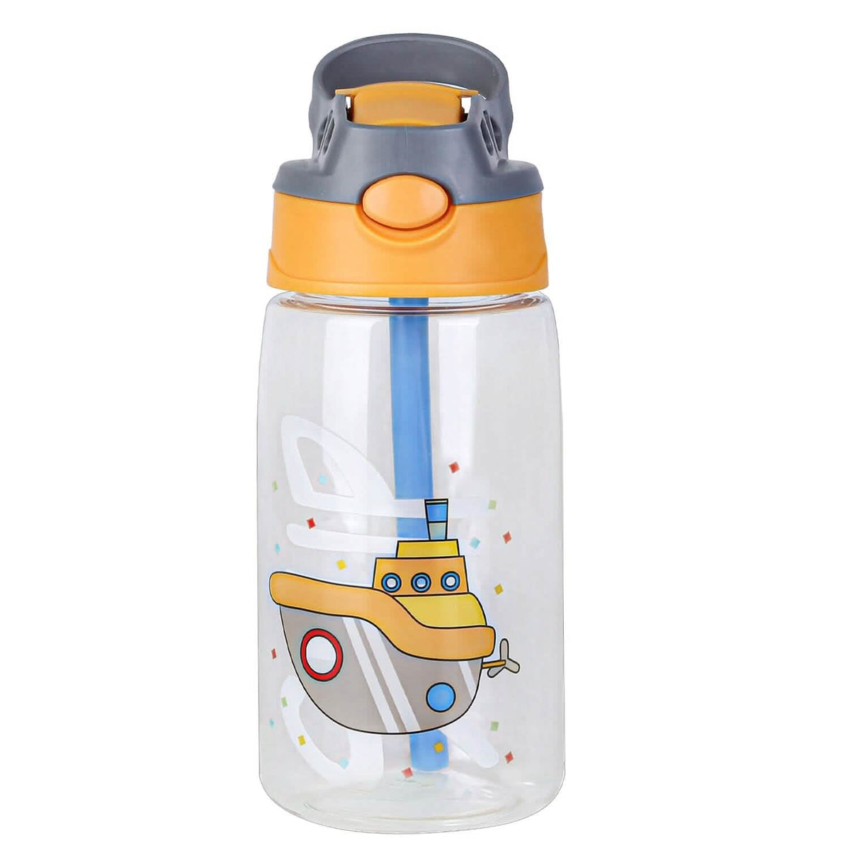 16.2oz Leak-proof Kids Water Bottle with Straw Push Button 2