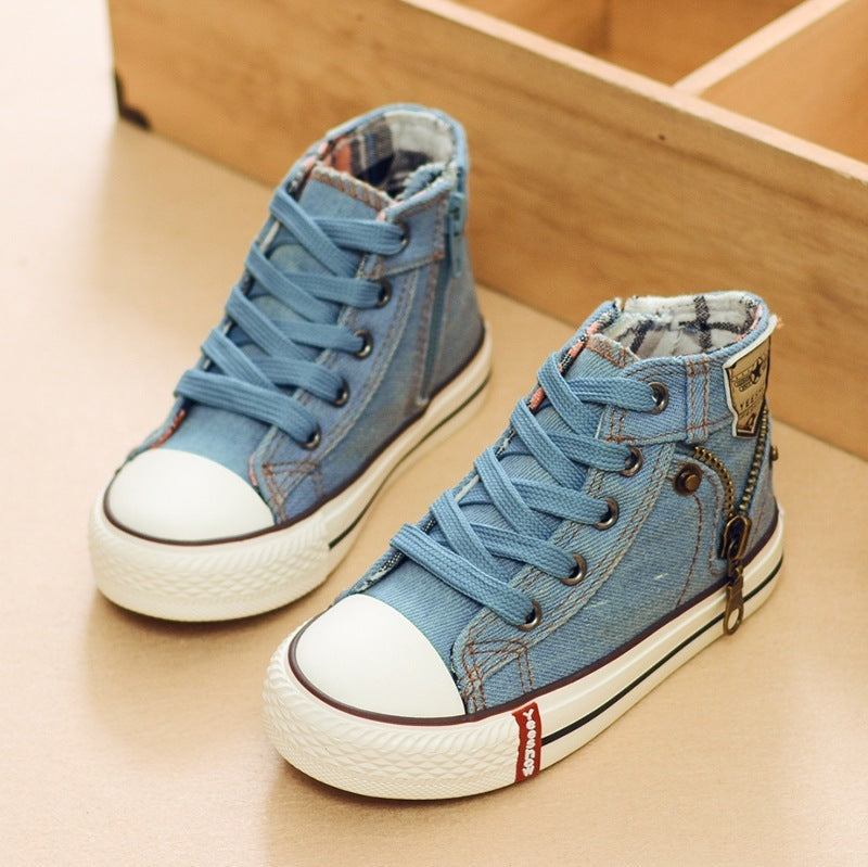 Autumn Expert Skill Children Casual Shoes Boys Girls Sport Shoes Breathable Denim Sneakers Kids Canvas Shoes Baby Boots 3