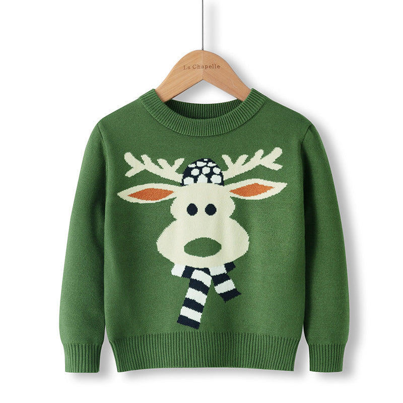 Cotton Double Layer Autumn Winter Christmas Long Sleeved Children's Sweater 10