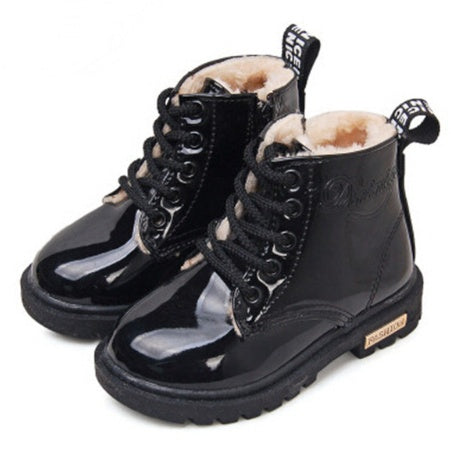 Winter Children Shoes PU Leather Waterproof Martin Boots Kids Snow Boots 5