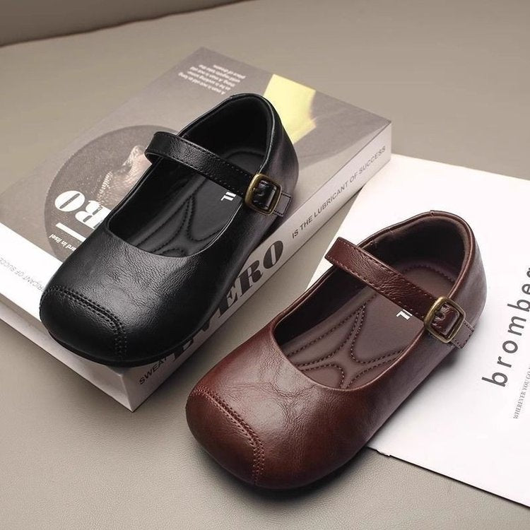 Children's Leather Shoes, Girls' Single Shoes, Baby Princess Shoes, Soft Soled, Black And Stylish For Little Girls 2