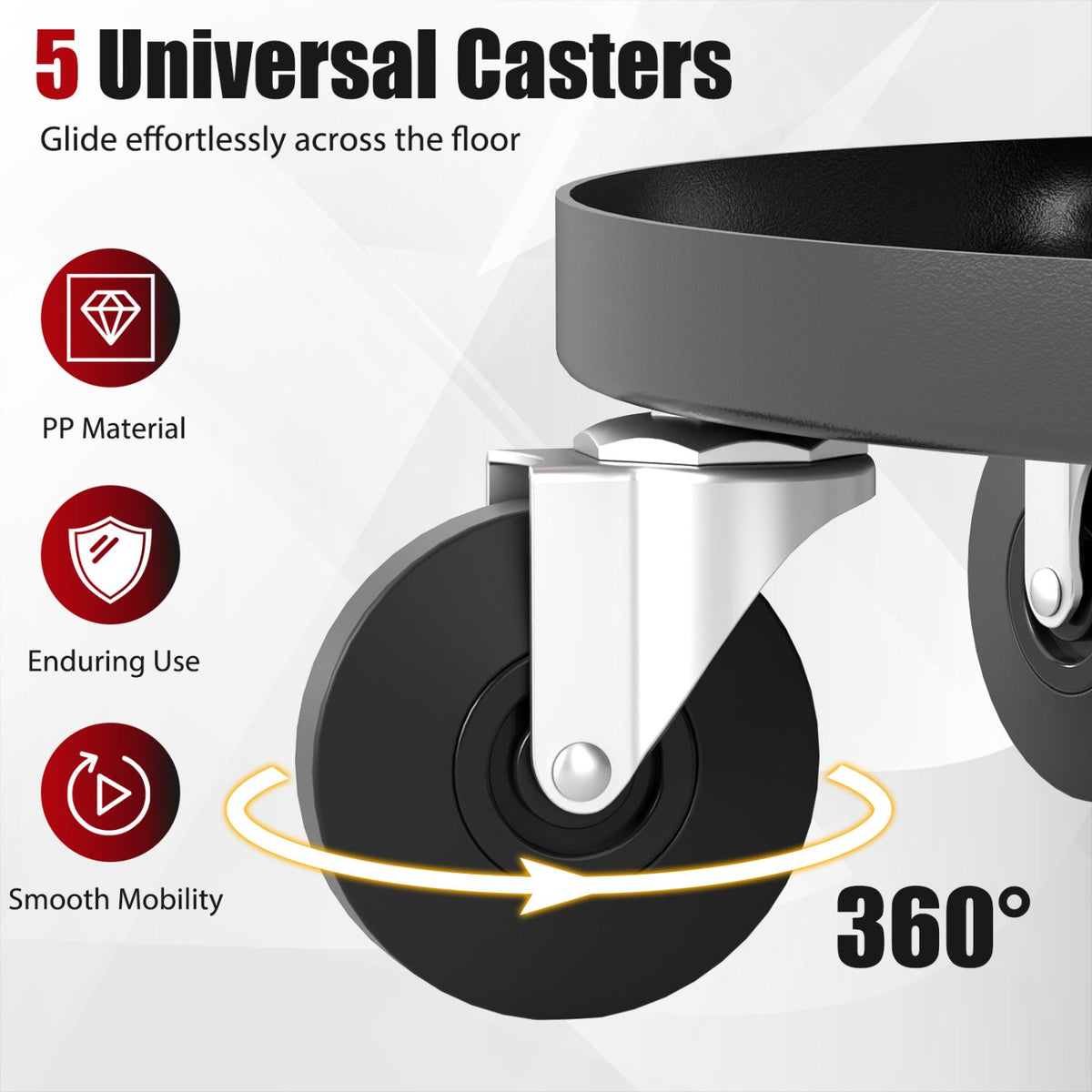 Adjustable Rolling Mechanic Stool with Tool Trays 14