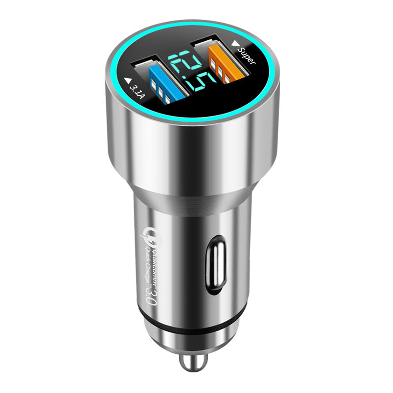 Qc30 Car Charger 66W Super Fast Charge Digital Display Car Charger 7