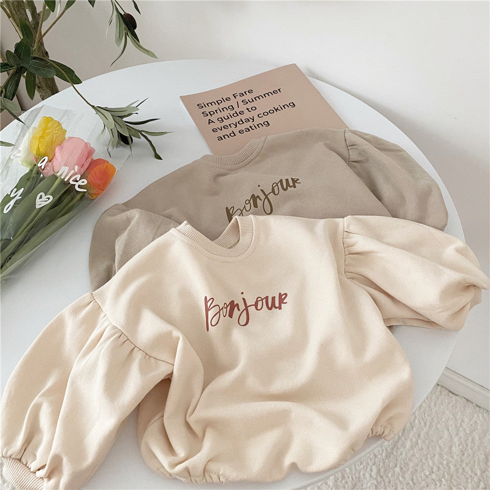 Baby cute poached egg one-piece suit 2