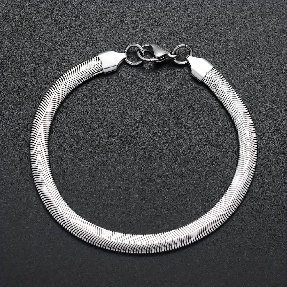 6mm Stainless Steel Snake Chain Bracelet – Unisex 1