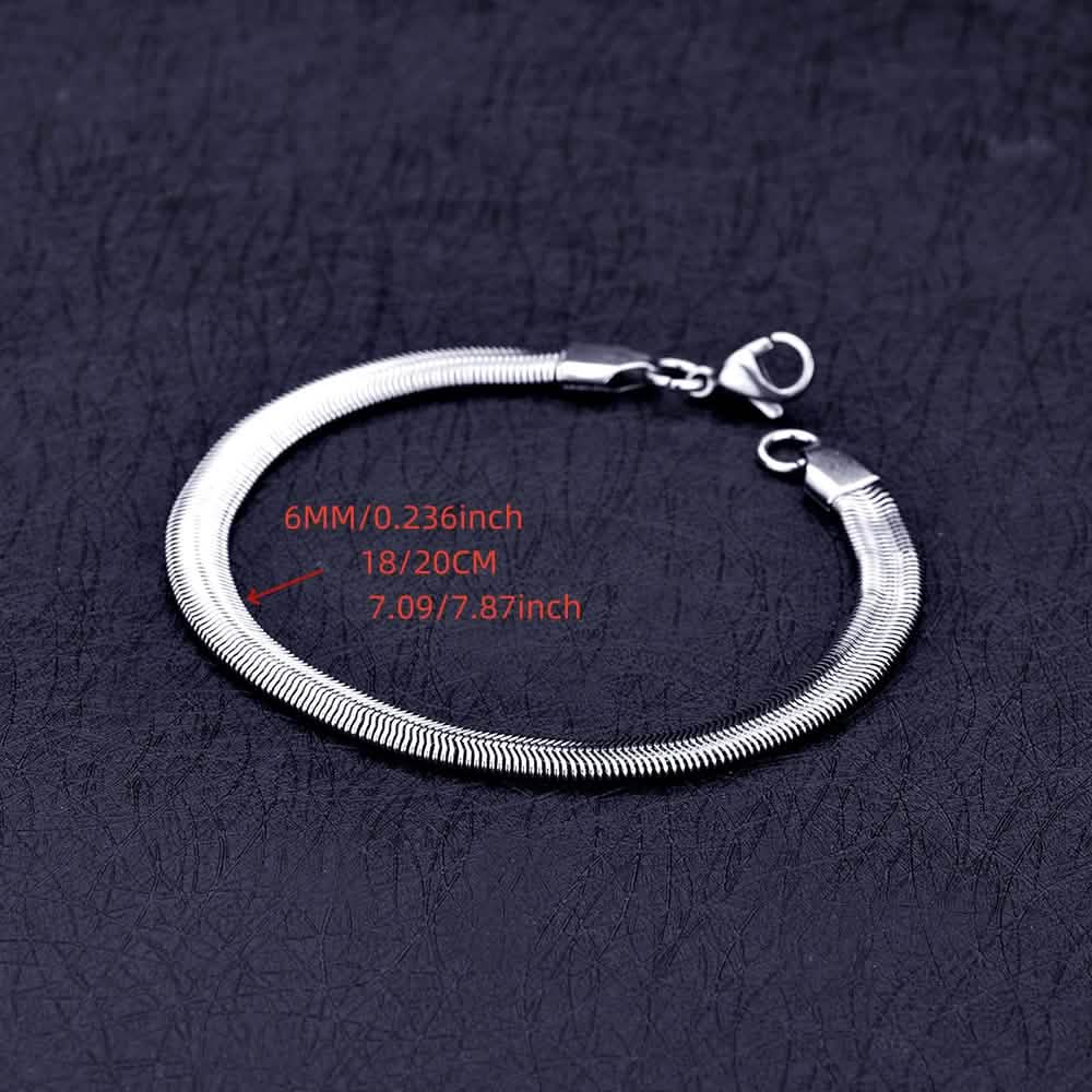 6mm Stainless Steel Snake Chain Bracelet – Unisex 4