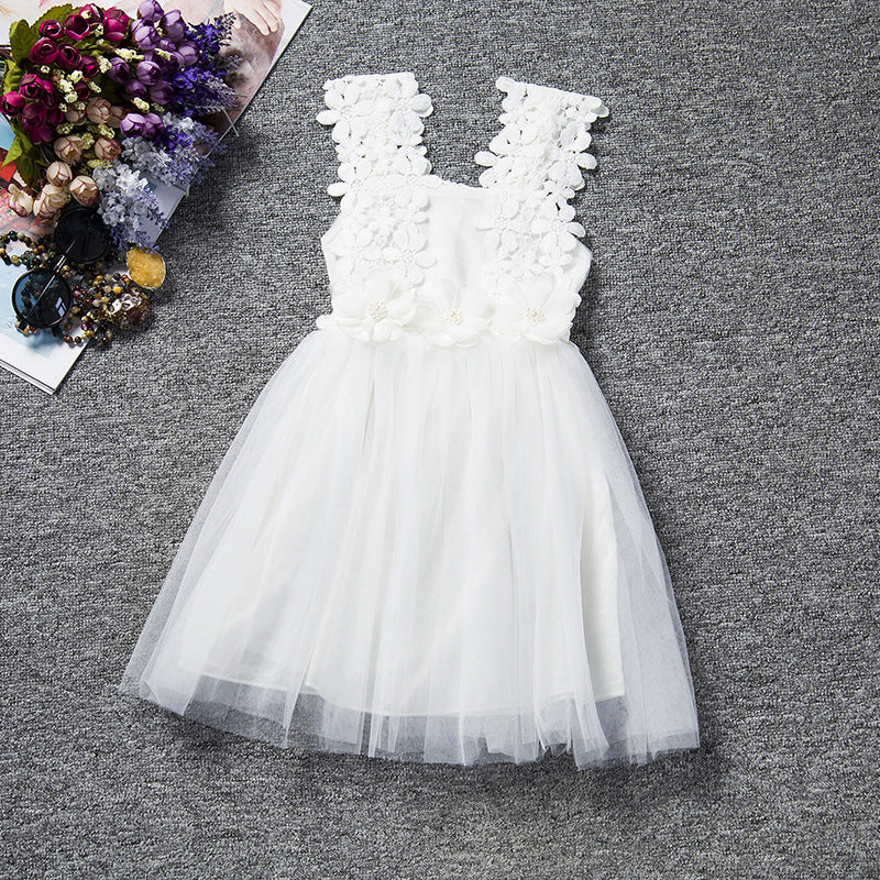 Spring And Summer Children's Sling Lace Little Girl Dress 3