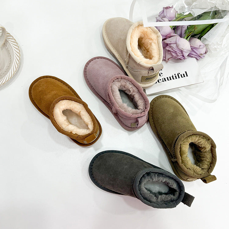 Children's Fur Leather Snow Boots 2
