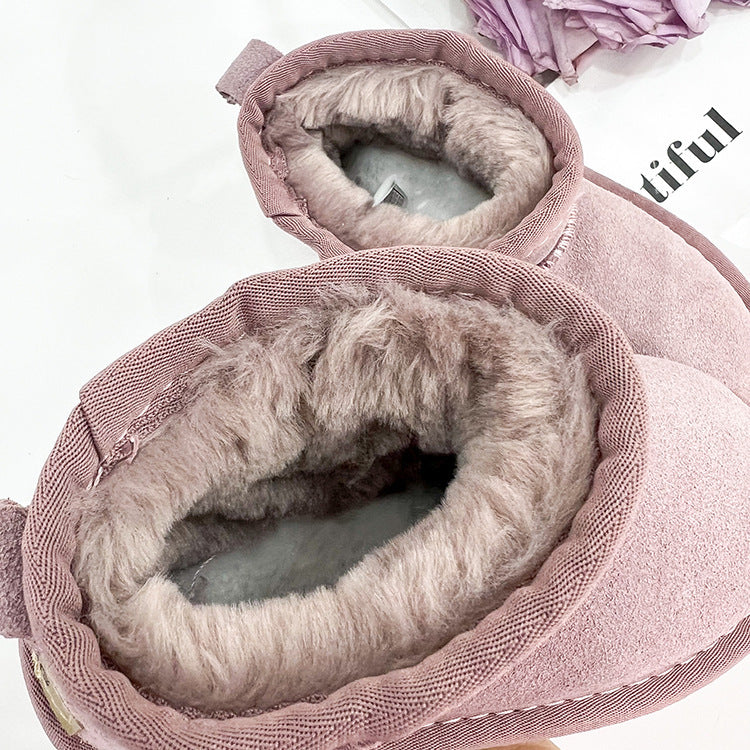 Children's Fur Leather Snow Boots 4