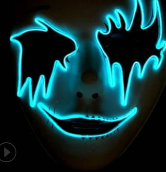 Halloween Skeleton Mask LED Glow Scary EL-Wire Mask 5
