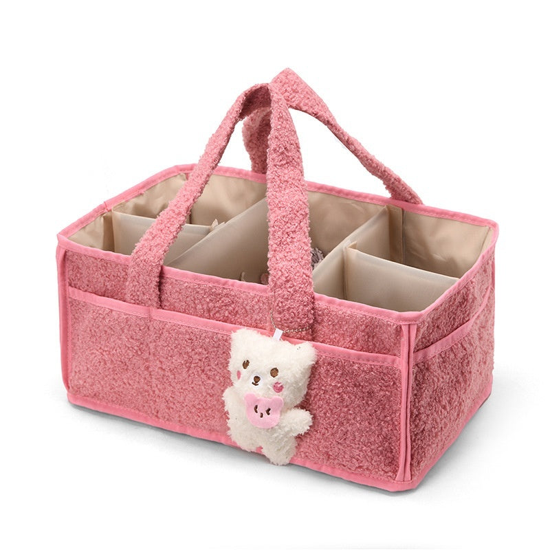 Plush Mommy Bag Baby Diaper Organizer Bottle Storage Bag 5