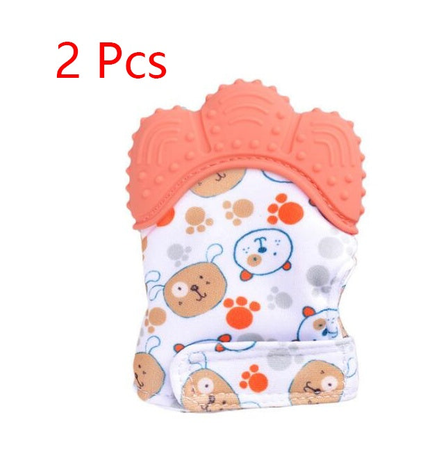 Baby teether baby anti-bite silicone molar gloves children's sound toys 32