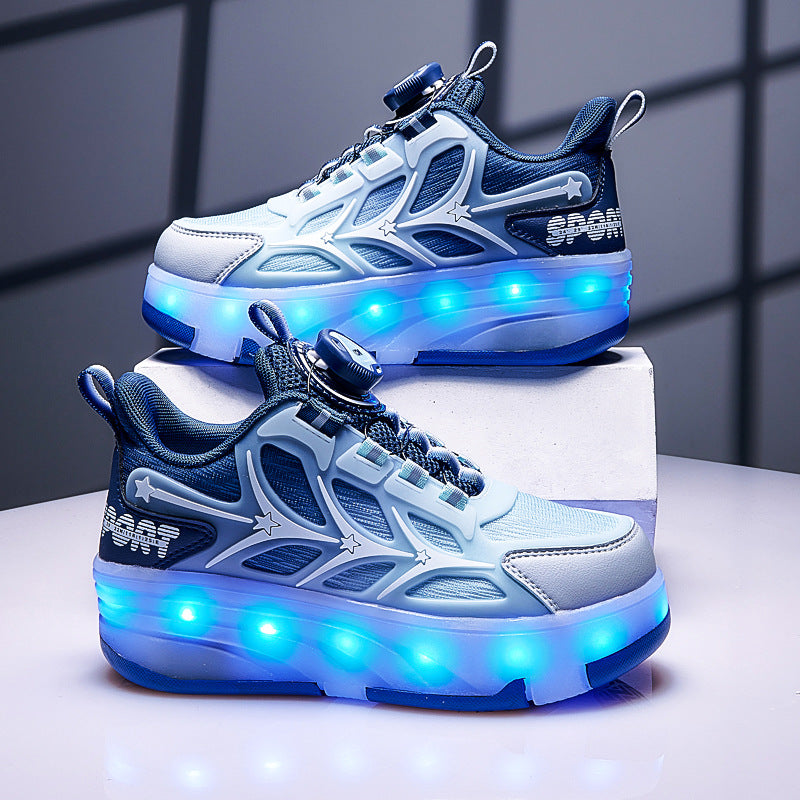 Four-Wheel Childrens Flashing Mesh Roller Skates 4