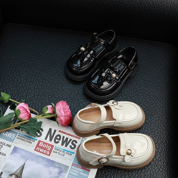 Princess Shoes, Children's Black Small Leather Shoes, Soft Soled Large Single Shoes, Trendy 1