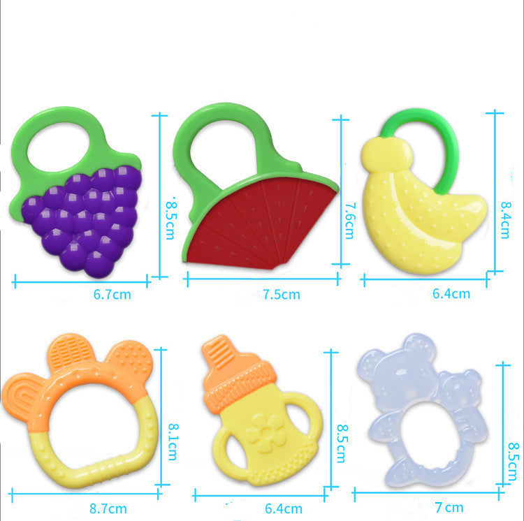Toddlers Infants Baby Teething Toy Soft Silicone Fruit Teether Holder 2