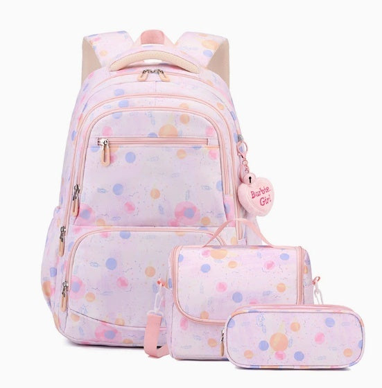 Three-piece Cartoon-print Set Junior High School Backpack Weight-reducing Campus Bag 3