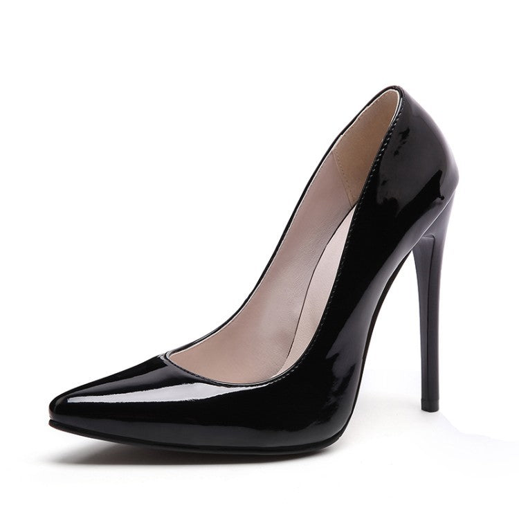 Stiletto-heeled Pointed-toe Professional Womens Shoes All-leather Pointed High Heels 2