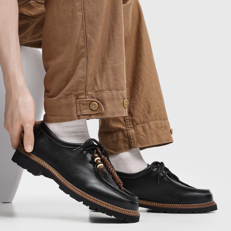 Workwear Fashion Xu-style Lace-up Edgy And Handsome Mens Shoes 3