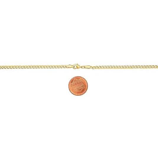 18K Gold Curb Cuban Link Chain Bracelet 8" 2
