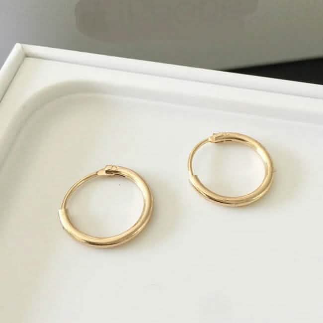 18K Gold Endless Hoop Earrings 1