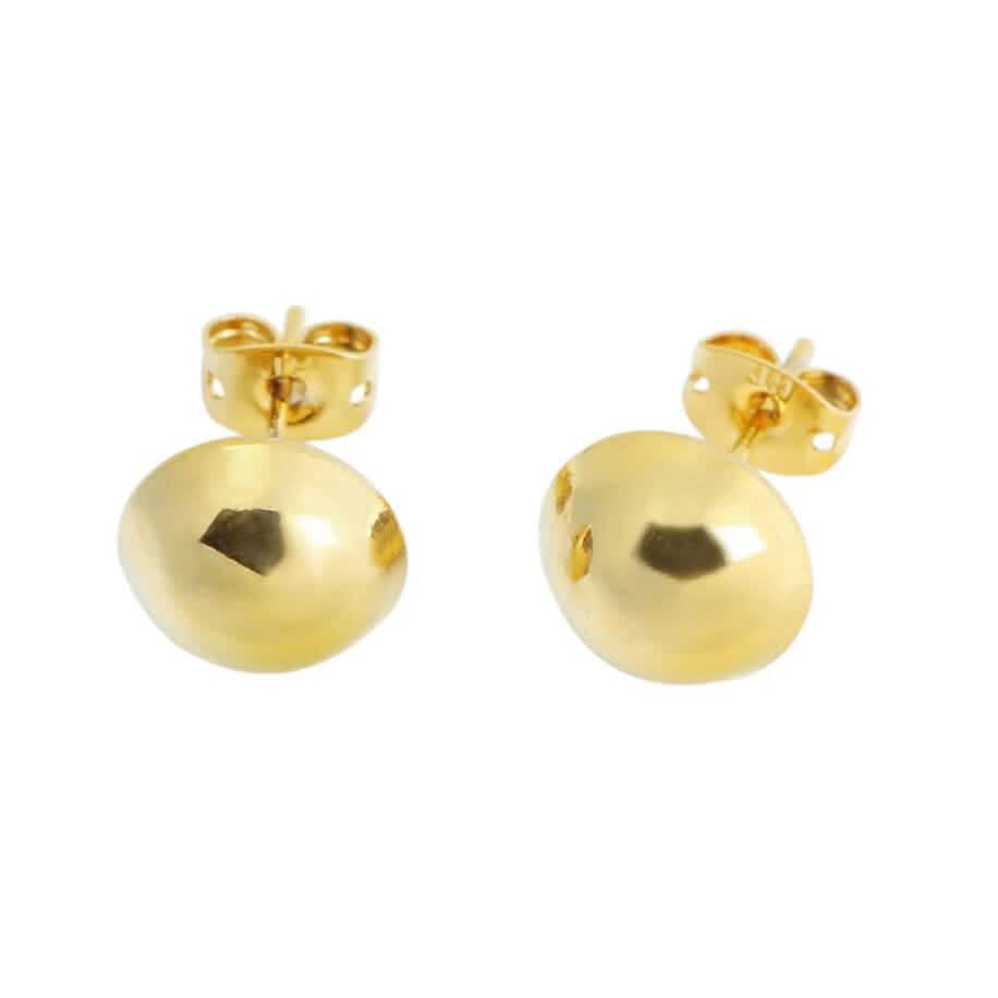 18K Gold Half Ball Stud Earrings 1