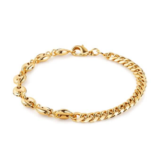 18K Gold Mariner & Cuban Link Bracelet 2