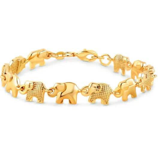 18K Gold Plated Elephant Anklet for Women 10" 1