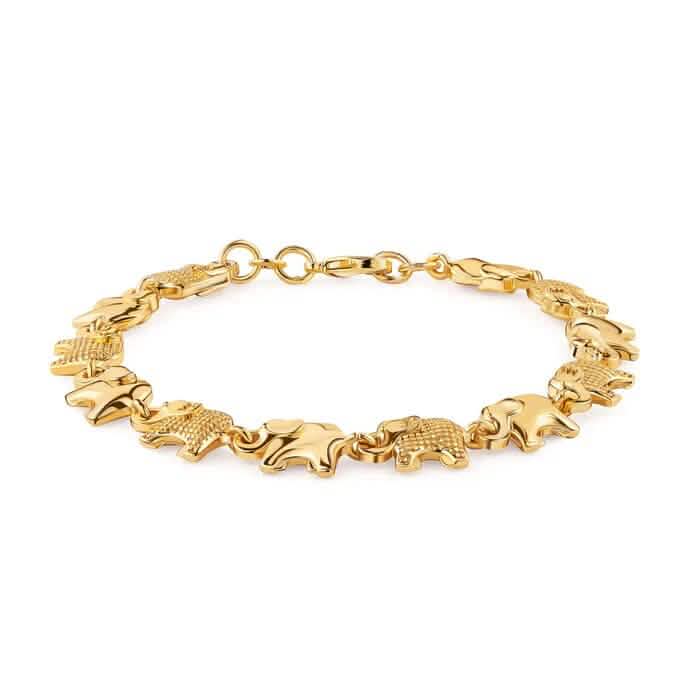 18K Gold Plated Elephant Anklet for Women 10" 2