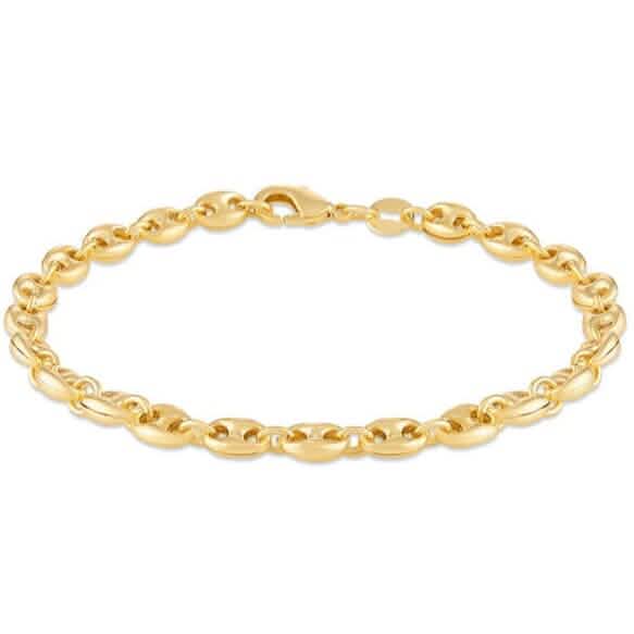 18K Gold Puff 8" Mariner Bracelet 1