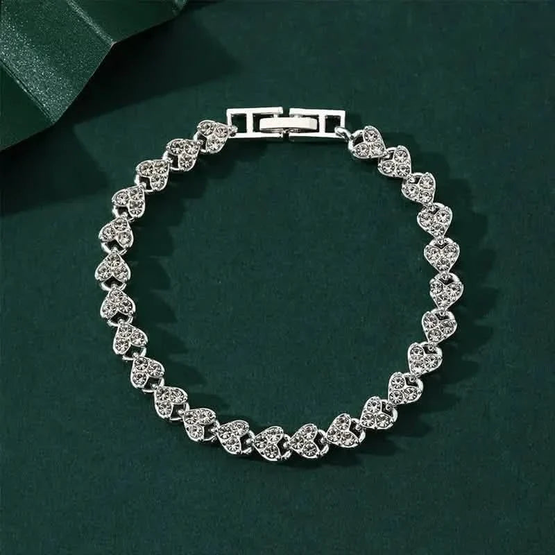 18K Golden Plated Stainless Steel Bracelet with Rhinestone Embellishments 5