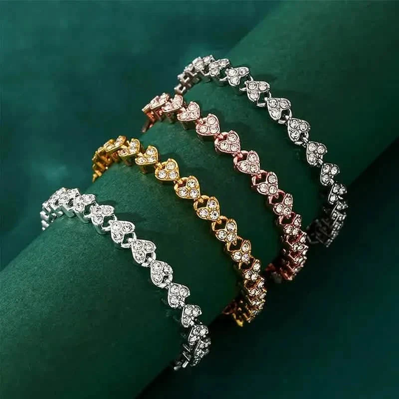 18K Golden Plated Stainless Steel Bracelet with Rhinestone Embellishments 6