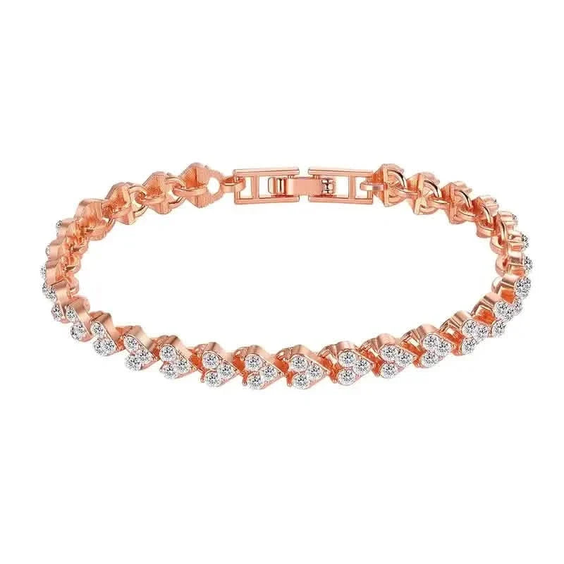 18K Golden Plated Stainless Steel Bracelet with Rhinestone Embellishments 3