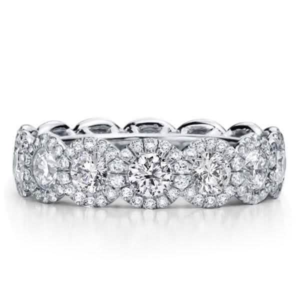 18kt White Gold Plated Simulated Diamond Eternity Band Ring 2