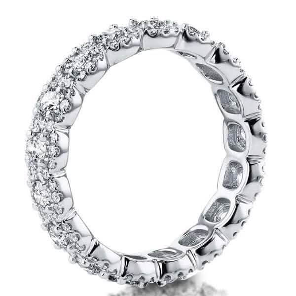 18kt White Gold Plated Simulated Diamond Eternity Band Ring 3