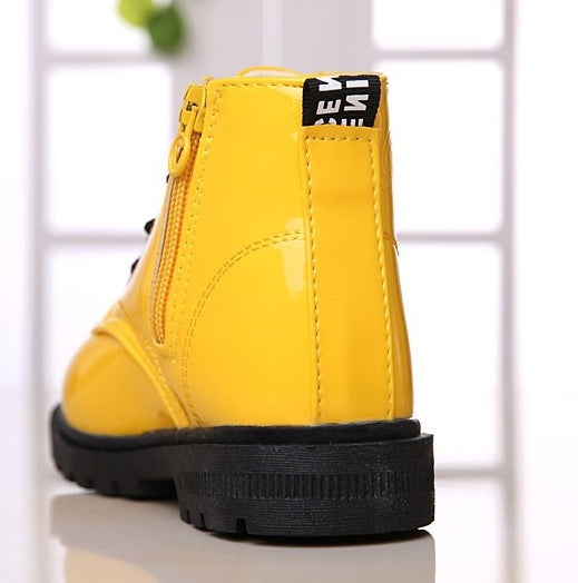 Winter Children Shoes PU Leather Waterproof Martin Boots Kids Snow Boots 2
