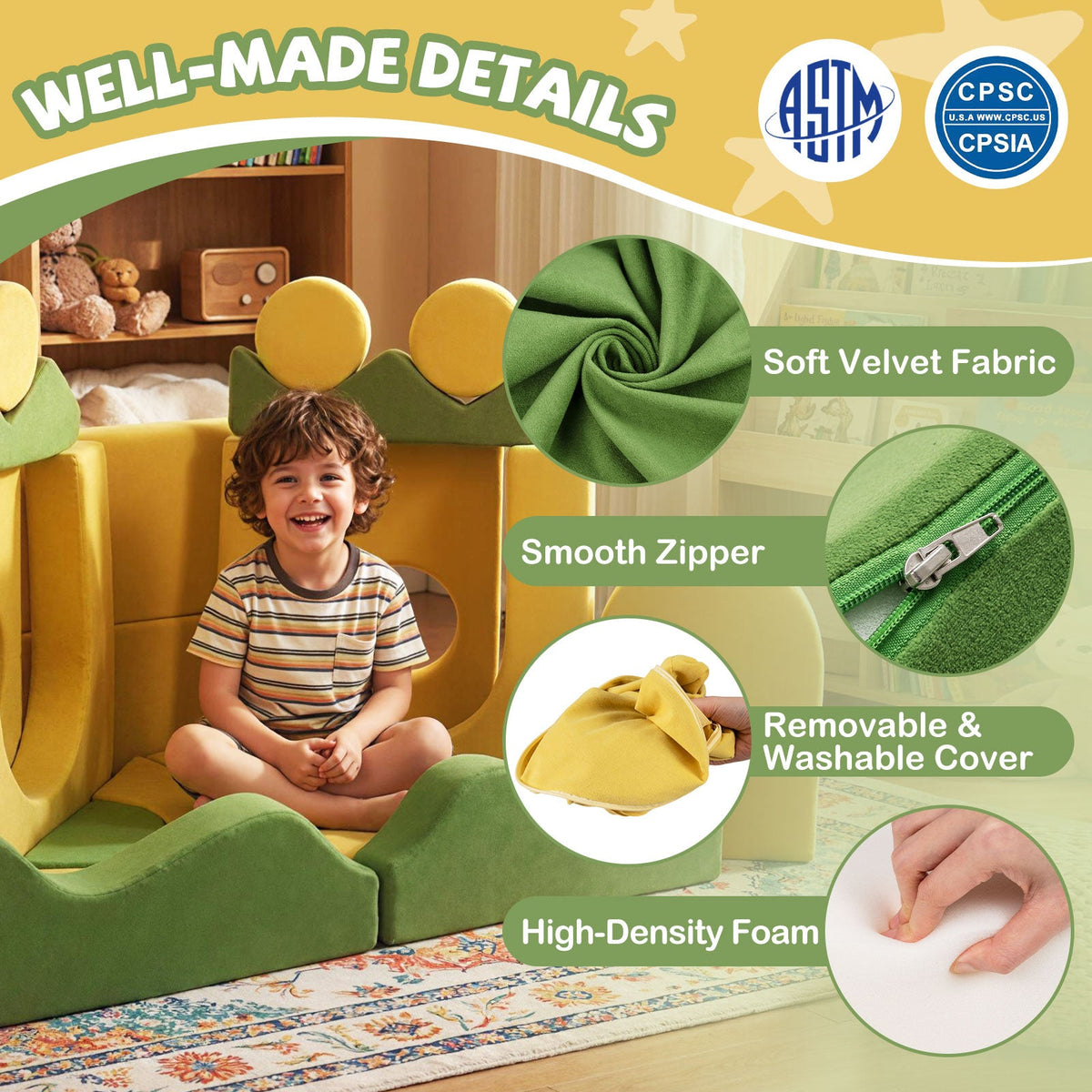 19 Pieces Modular Kids Play Couch for Inspiring Creativity 6