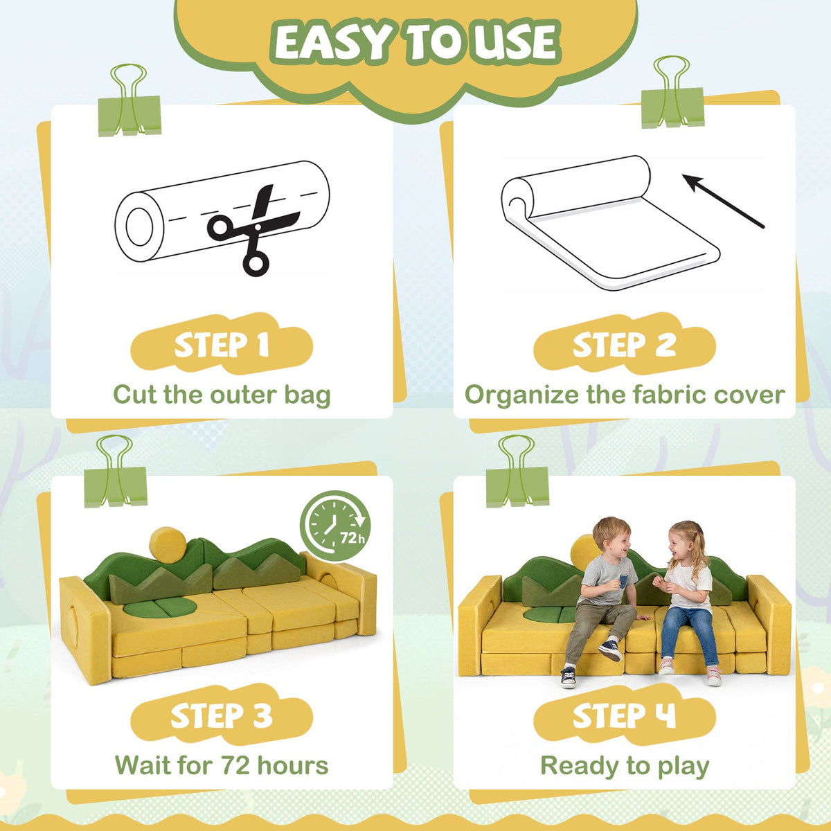 19 Pieces Modular Kids Play Couch for Inspiring Creativity 7
