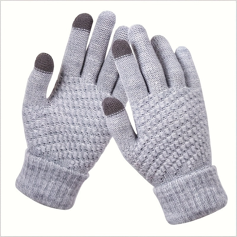 Soft Touchscreen Winter Gloves Elastic Cuff Knit for Cold Weather 13