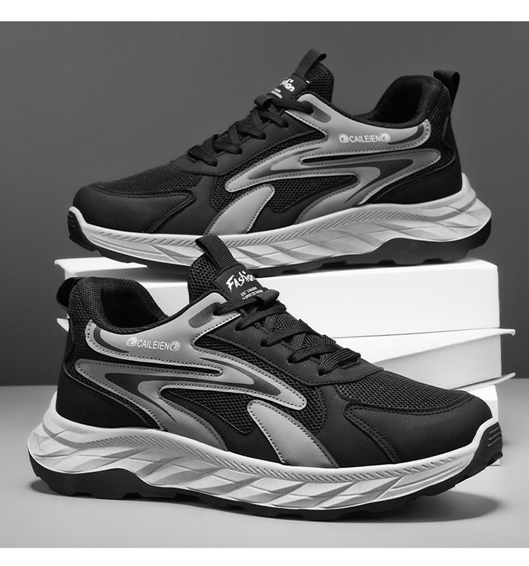 Men's Soft Sole Anti-slip Walking Shoes For Middle-aged & Elderly, Breathable Wear-resistant Dad Style Athletic Shoes For Fathers 3