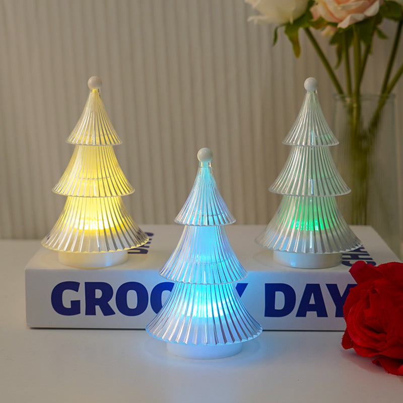Christmas Decoration Crystal Christmas Tree Candle Light Desktop Ornament Atmosphere Small Night Light Ins Decorative Atmosphere Light 1