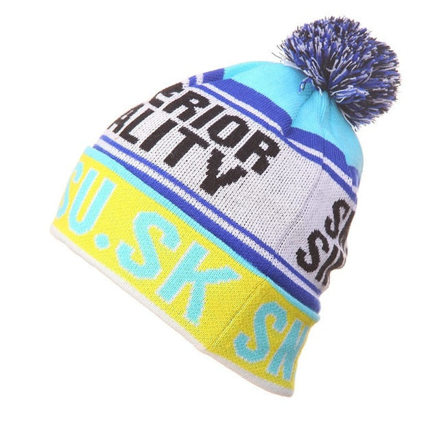 NEW Skiing Hats for Christmas  Women Warm Winter Knitting Skating Skull Cap Hat Beanies Turtleneck Caps Ski Cap Snowboard Hat 6