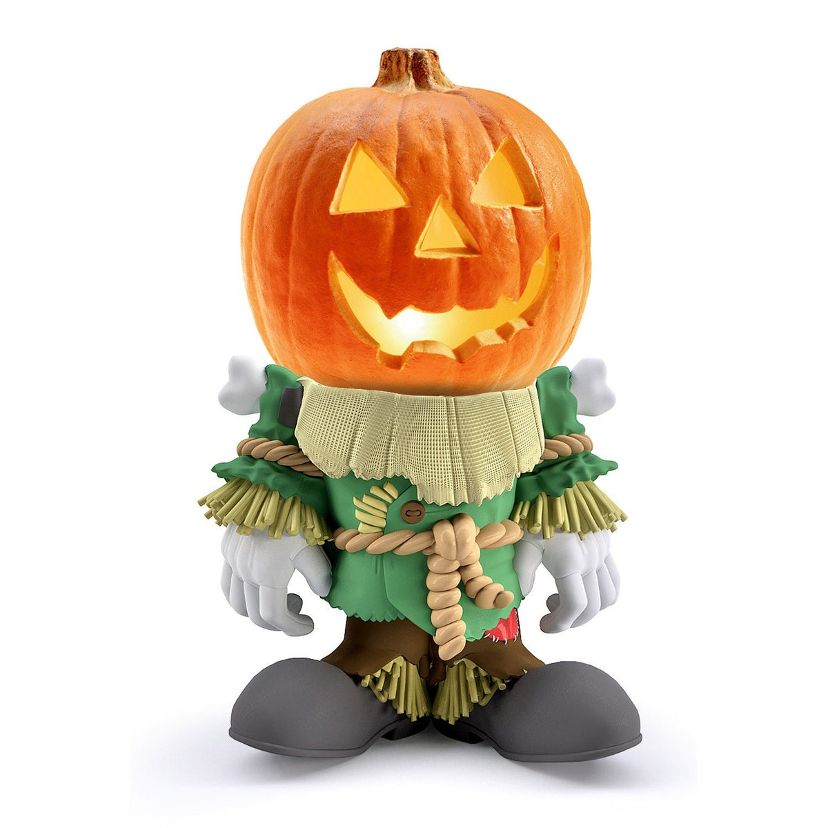 Halloween gift pumpkin knight garden ornaments decorative luminous small pumpkin head resin ornaments 2
