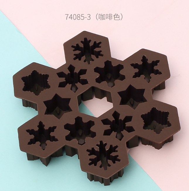 1 PCS Christmas Ice Molds Chocolate Snowflake Cookie Gummies Gummy Silicone Soap Biscuit 7