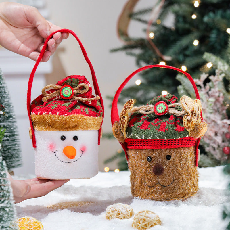 Christmas decorations, cartoon tote bags, gift bags, Christmas gift bags, children's candy bags, apple bags 1