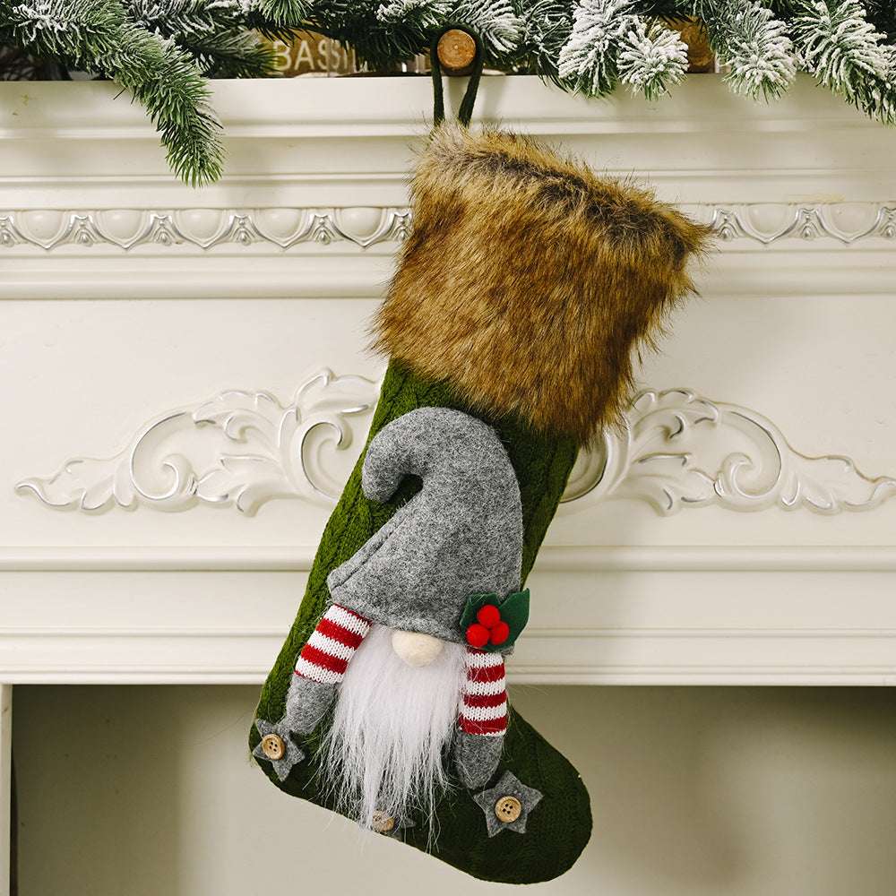 Christmas decoration products, faceless doll plush Christmas socks, creative faceless doll gift socks, elderly socks 6