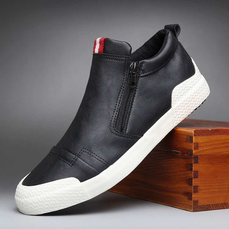 Mens Casual Winter Warm Ankle Boots Fashion Snow Boots Outdoor Footwear Black Sneakers Men's Leather Lined Warm Anti-slip Outdoor Work Shoes 22