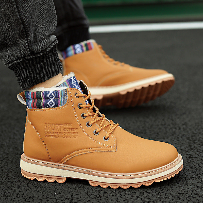 Business Soft Mens Boots Winter Shoes Waterproof Snow Boots With Warm Plush Winter Footwear Casual Boots Winter Hiking Boots Lining Outdoor Anti Slip Outdoor Sport Shoes 4